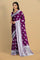 DARK PURPLE and SILVER BIRDS FIGURE WEAVING SILK Saree with FANCY