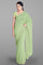 LIGHT GREEN and WHITE DIGITAL PRINT GEORGETTE Saree with FANCY