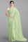 LIGHT GREEN and WHITE DIGITAL PRINT GEORGETTE Saree with FANCY