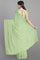LIGHT GREEN and WHITE DIGITAL PRINT GEORGETTE Saree with FANCY