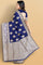 NAVY BLUE and GOLD BUTTIS SILK BLEND Saree with SEMI PATTU
