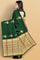 GREEN and GOLD BUTTIS SILK BLEND Saree with SEMI PATTU