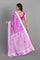 MAGENTA and SILVER FLORAL JAAL SILK BLEND Saree with SEMI PATTU