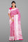 DEEP PINK and SILVER FLORAL JAAL SILK BLEND Saree with SEMI PATTU
