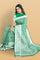GREEN and SILVER FLORAL JAAL SILK BLEND Saree with SEMI PATTU