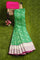 GREEN and PINK FLORAL JAAL SILK BLEND Saree with SEMI PATTU