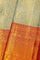 SEA BLUE and RED FLORAL JAAL SILK Saree with KANCHIPURAM