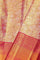 GOLD PINK and PINK FLORAL JAAL SILK Saree with KANCHIPURAM