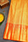 GOLD ORANGE and GOLD FLORAL JAAL SILK Saree with KANCHIPURAM