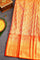 ORANGE and GOLD FLORAL JAAL SILK Saree with KANCHIPURAM