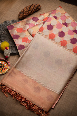 Banarasi Fancy Kora Geometric Beige Saree