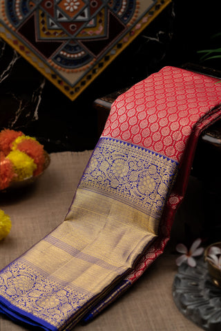 Kancheepuram Silk Brocade Maroon Saree