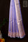 Designer Kora Blue Saree With Lines