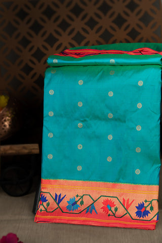 Paithani Sea Blue Saree