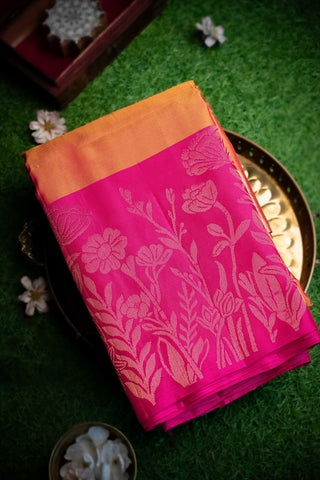 Coimbatore Soft Silk Buttis Mustard and Orange Saree