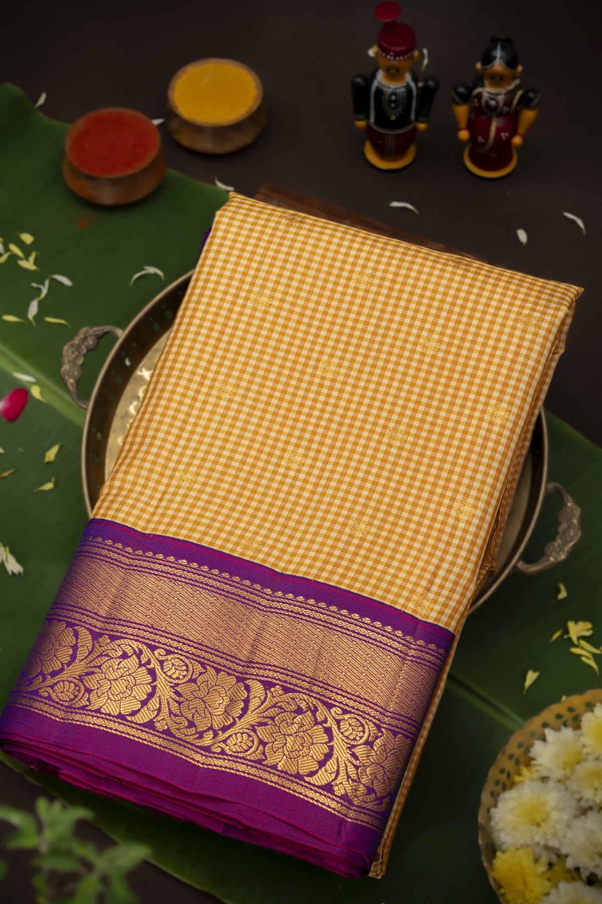 Gadwal Silk Gold Saree