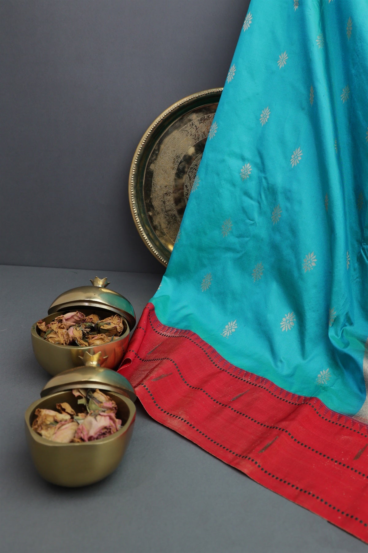 Paithani Silk Light Blue Saree