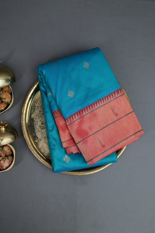 Paithani Silk Light Blue Saree