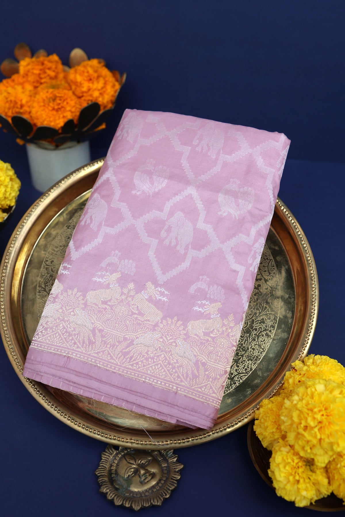 Banarasi Silk Baby Pink Saree