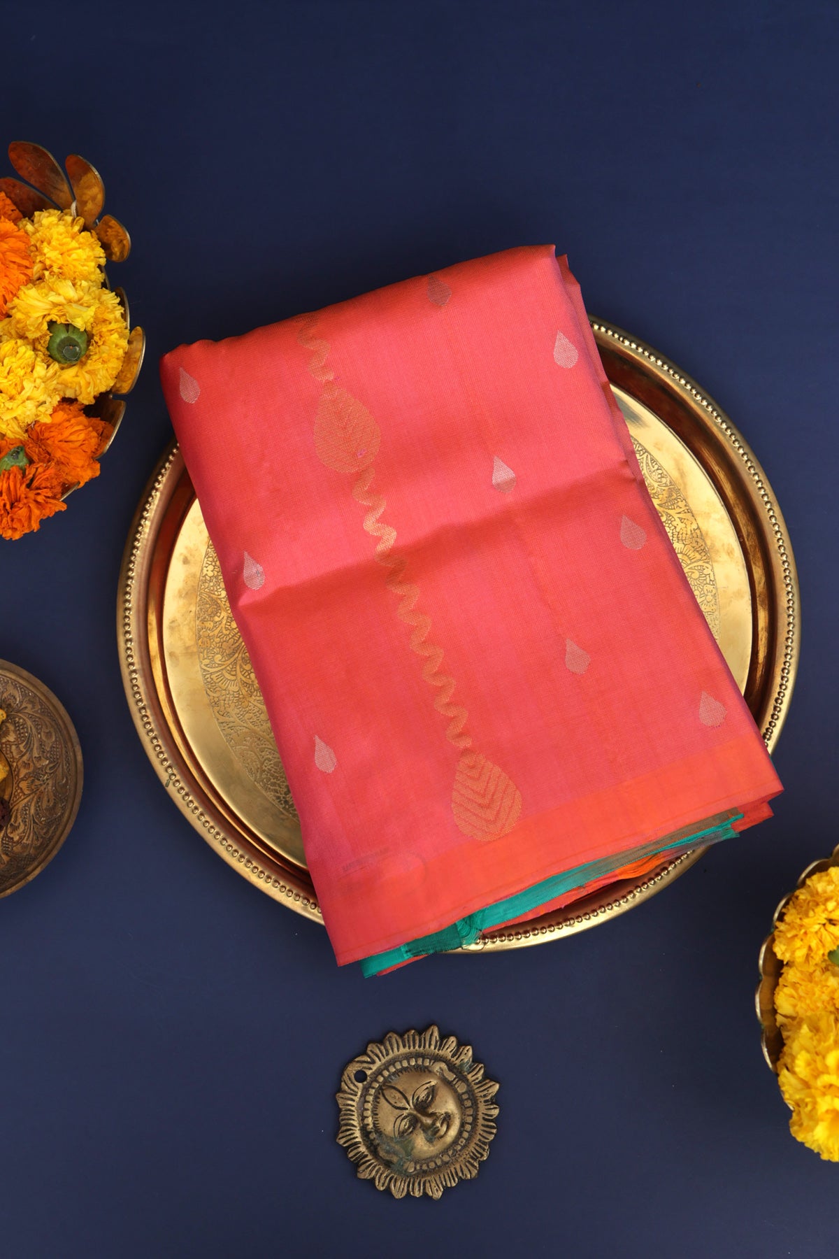 Coimbatore Silk Peach Saree