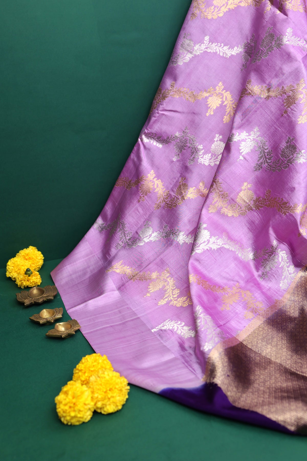 Matka Silk Lavender Saree