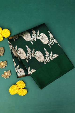 Matka Silk Dark Green Saree