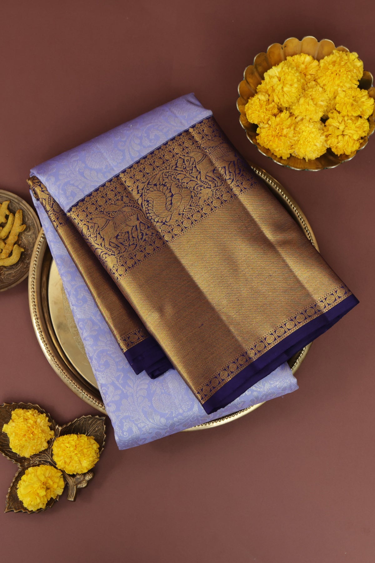 Kancheepuram Silk Light Blue Saree