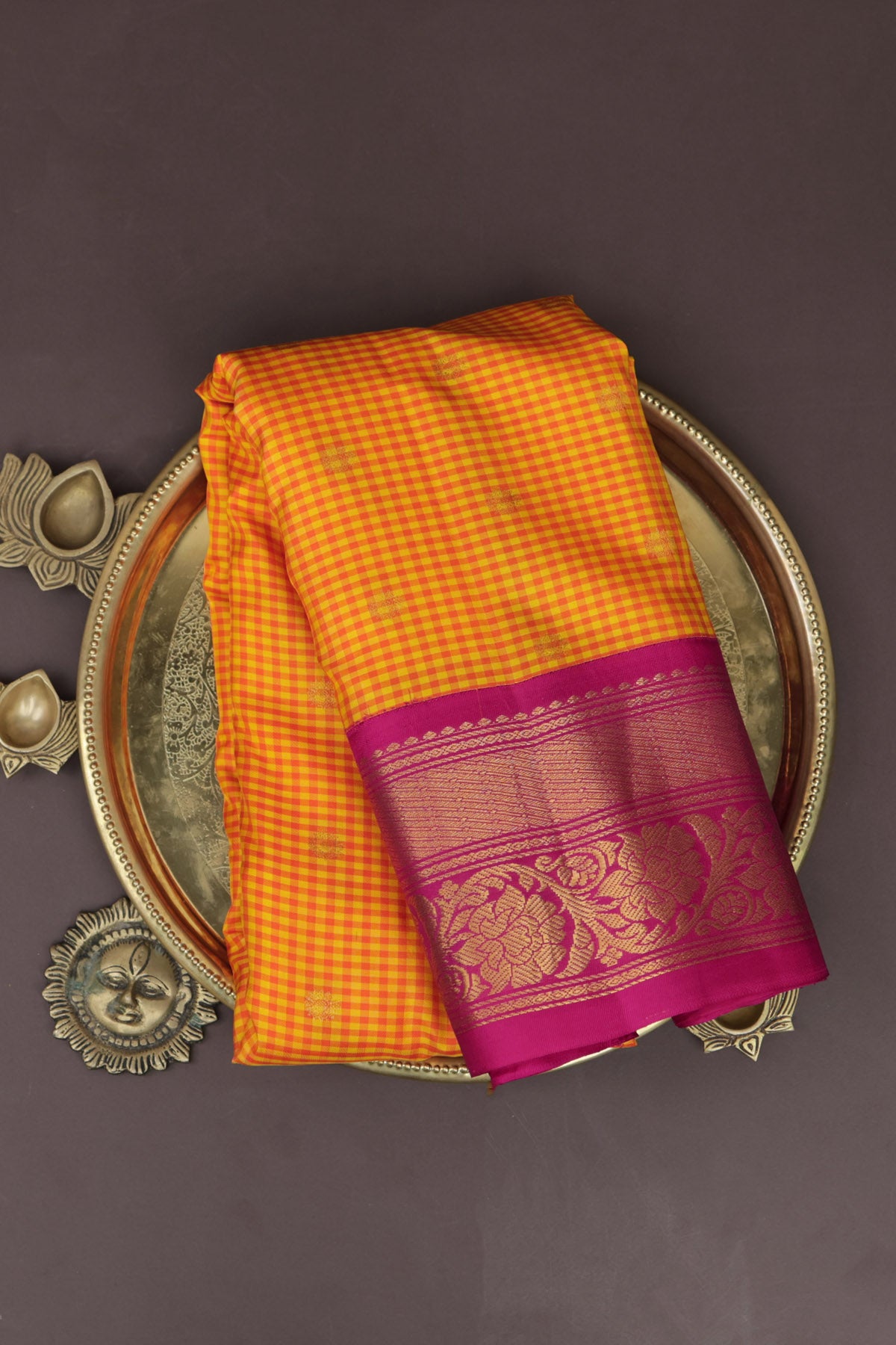 Gadwal Silk Yellow Saree