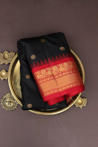 Gadwal Silk Black Saree