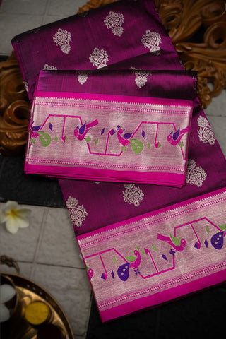 Uppada Silk Motifs Wine Saree