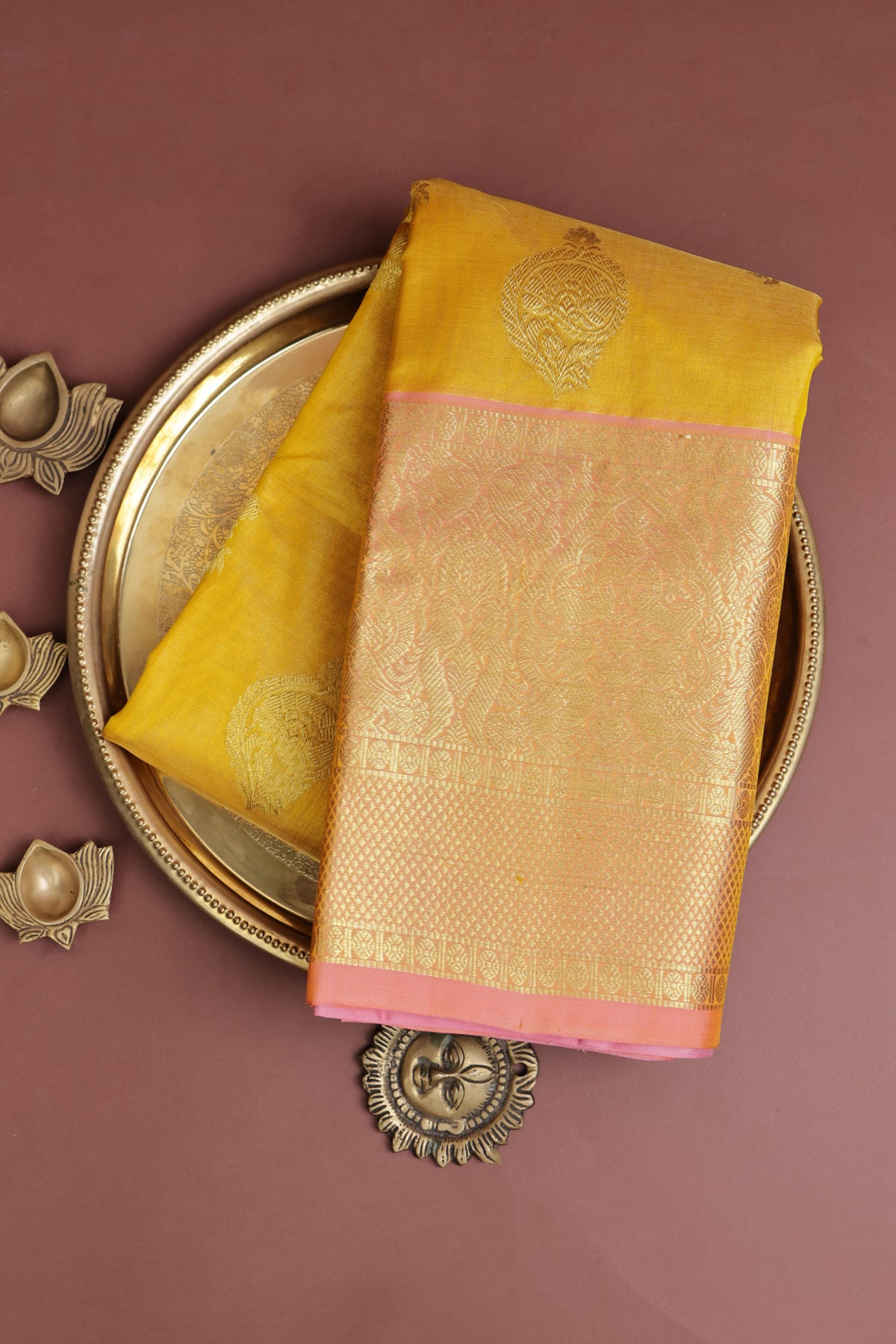 Venkatagiri Silk Mustard Saree