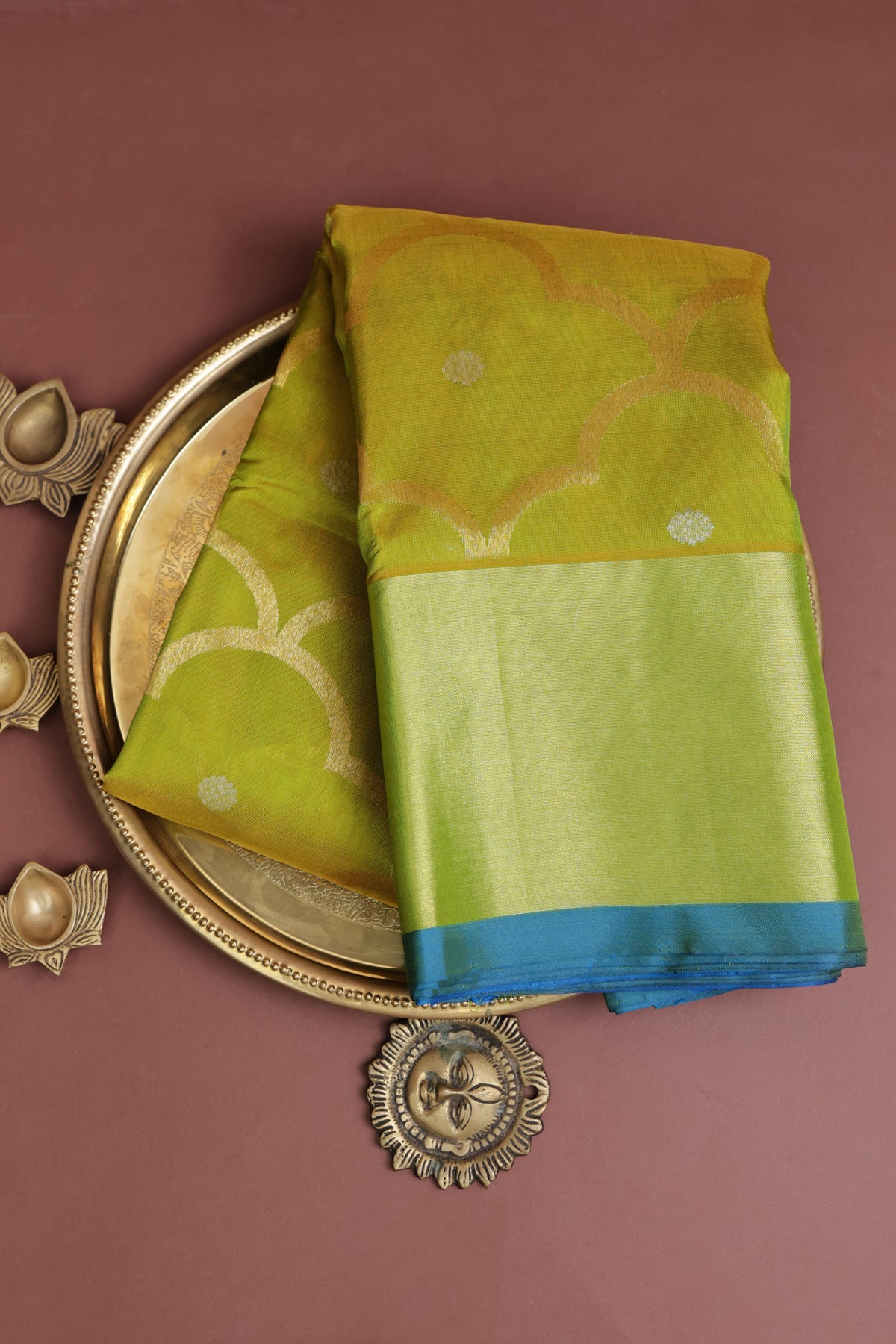 Venkatagiri Silk Parrot Green Saree