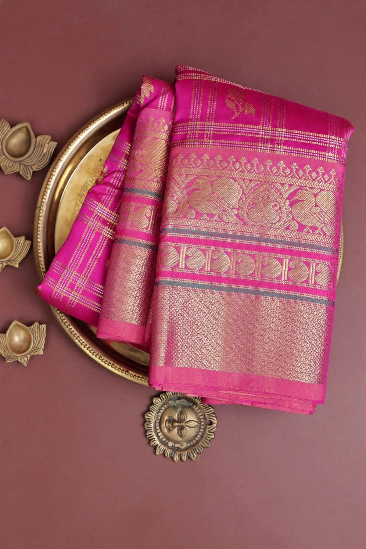 Venkatagiri Silk Pink Saree