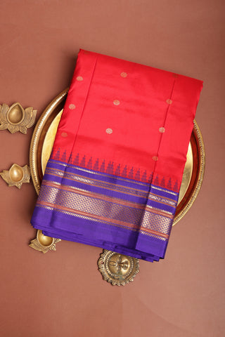 Narayanpet Silk Red Saree