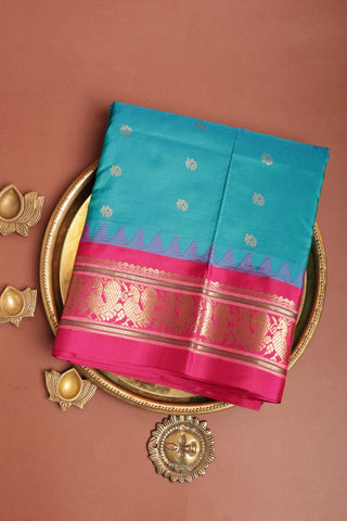 Narayanpet Silk Light Blue Saree