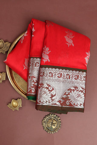 Venkatagiri Silk Orange Saree