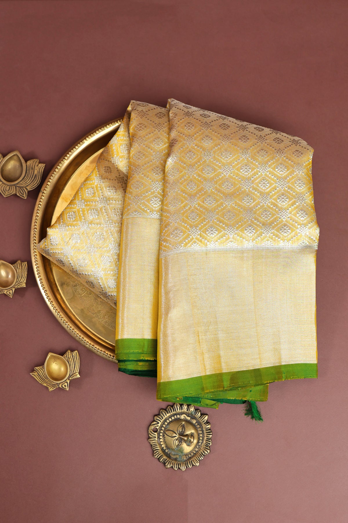 Venkatagiri Silk Mustard Saree