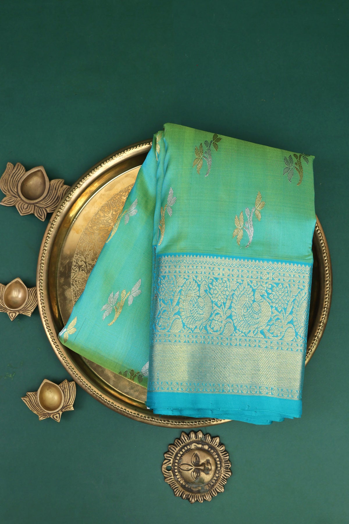 Venkatagiri Silk Sea Green Saree