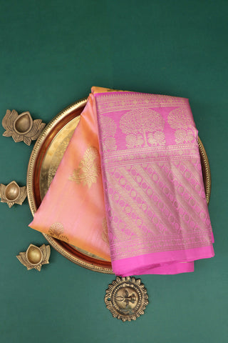 Venkatagiri Silk Peach Saree