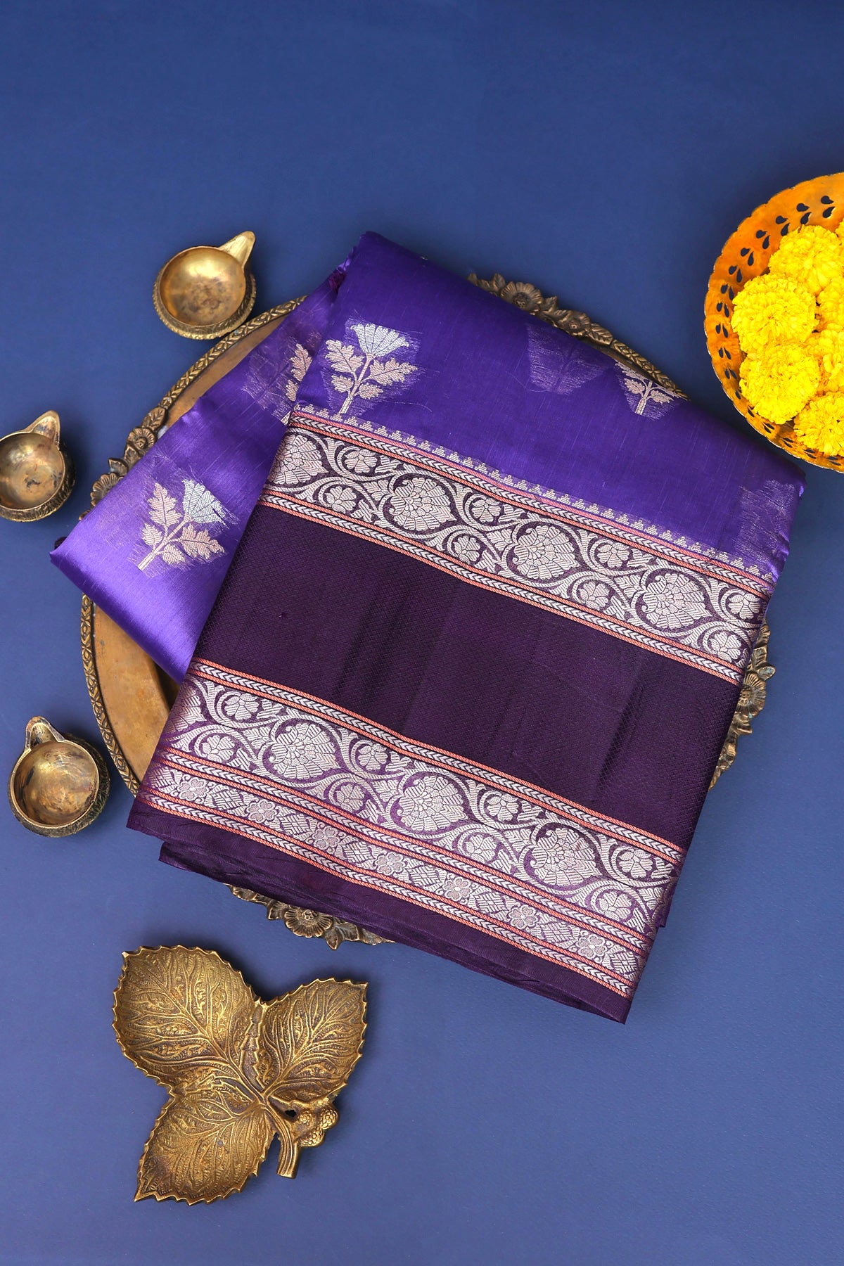 Chiniya Silk Royal Blue Saree