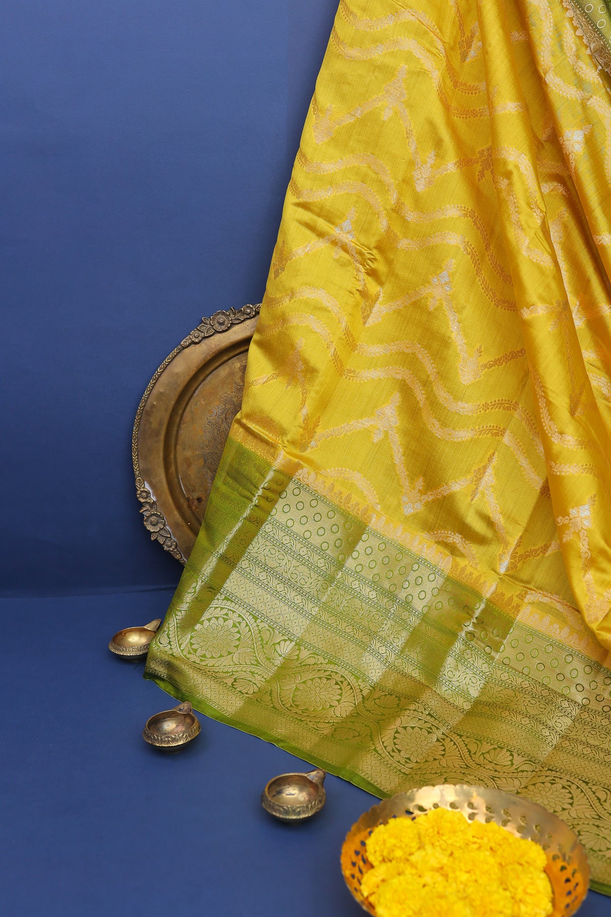 Chiniya Silk Mustard Saree