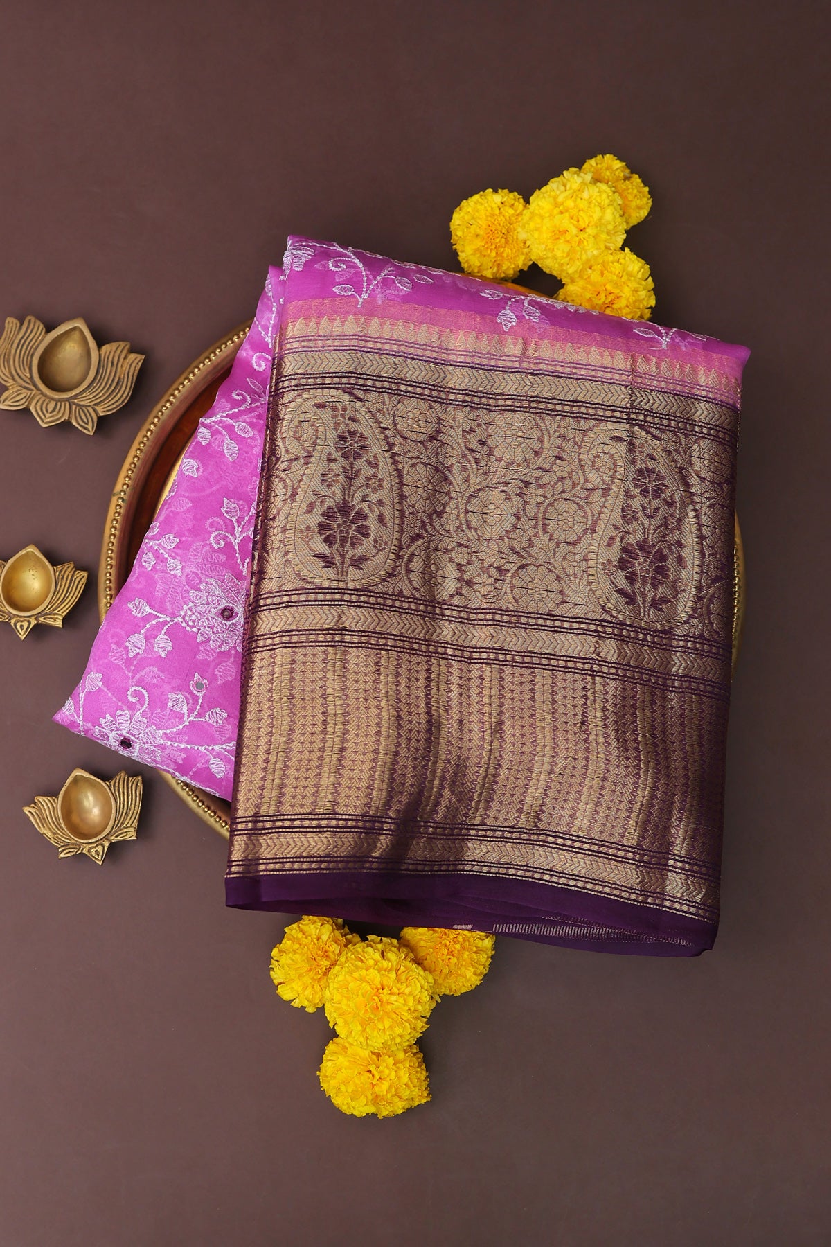 Designer Kora Lilac Saree