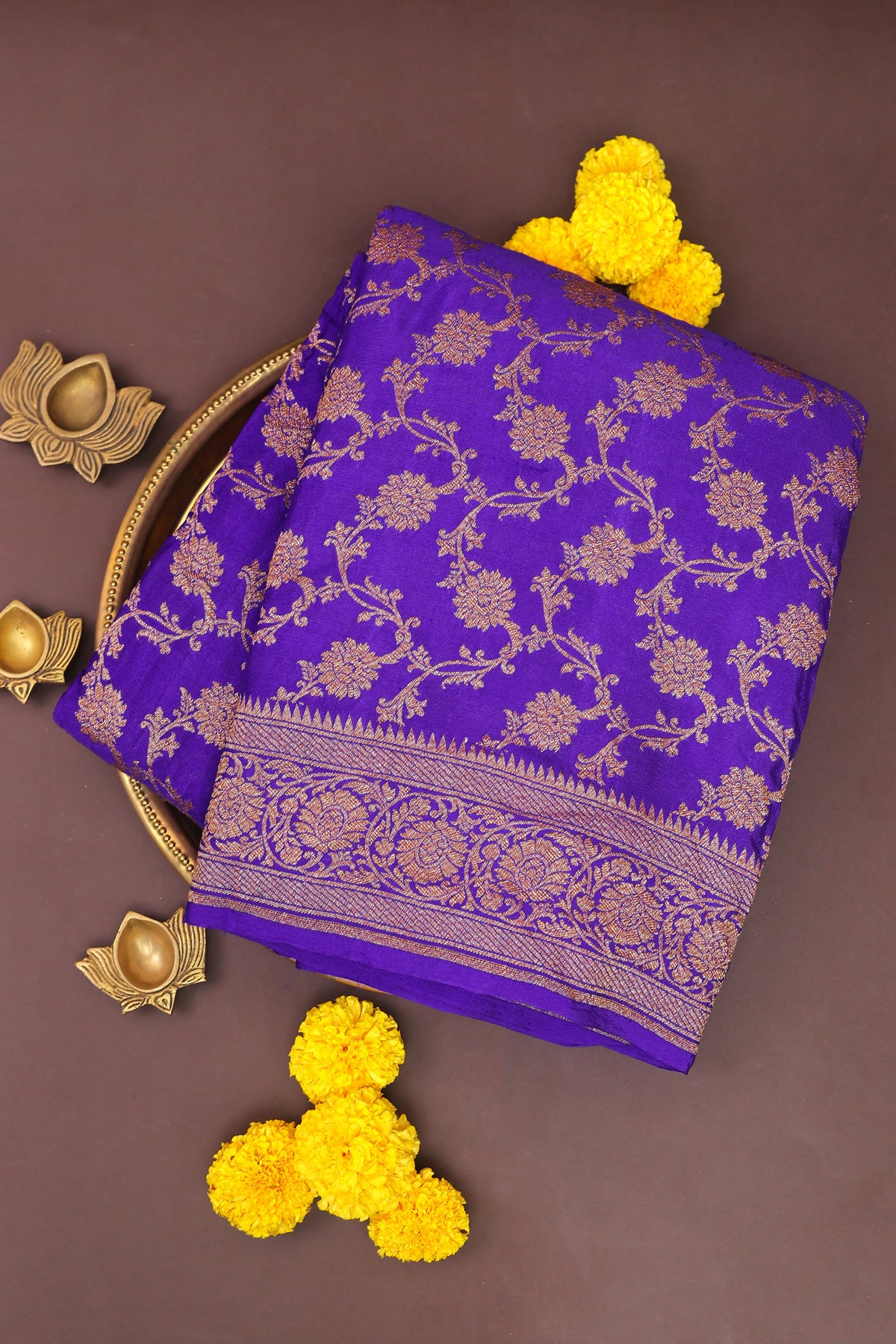 Banarasi Georgette Purple Saree