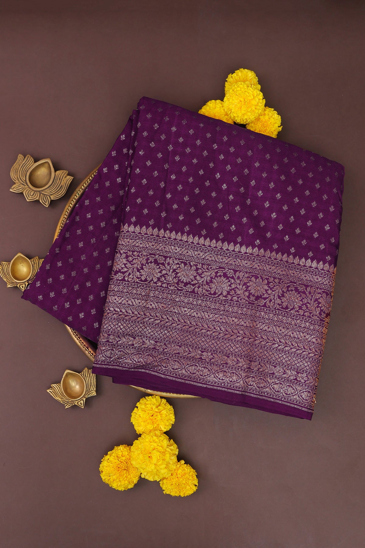 Banarasi Georgette Purple Saree