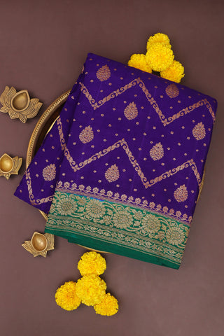 Banarasi Georgette Dark Violet Saree