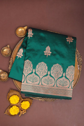 Banarasi Silk Dark Green Saree