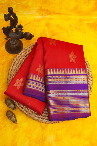 Venkatagiri Silk Red Saree