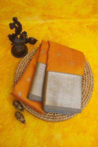 Venkatagiri Silk Orange Saree