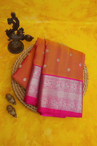 Venkatagiri Silk Peach Saree