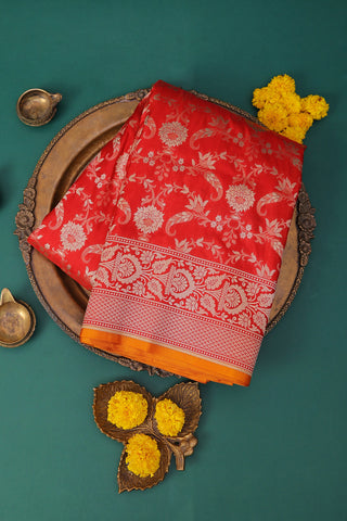 Banarasi Silk Red Saree